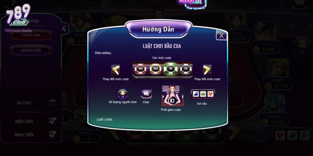 Tính Năng Của Bầu Cua Tại 789Club 
